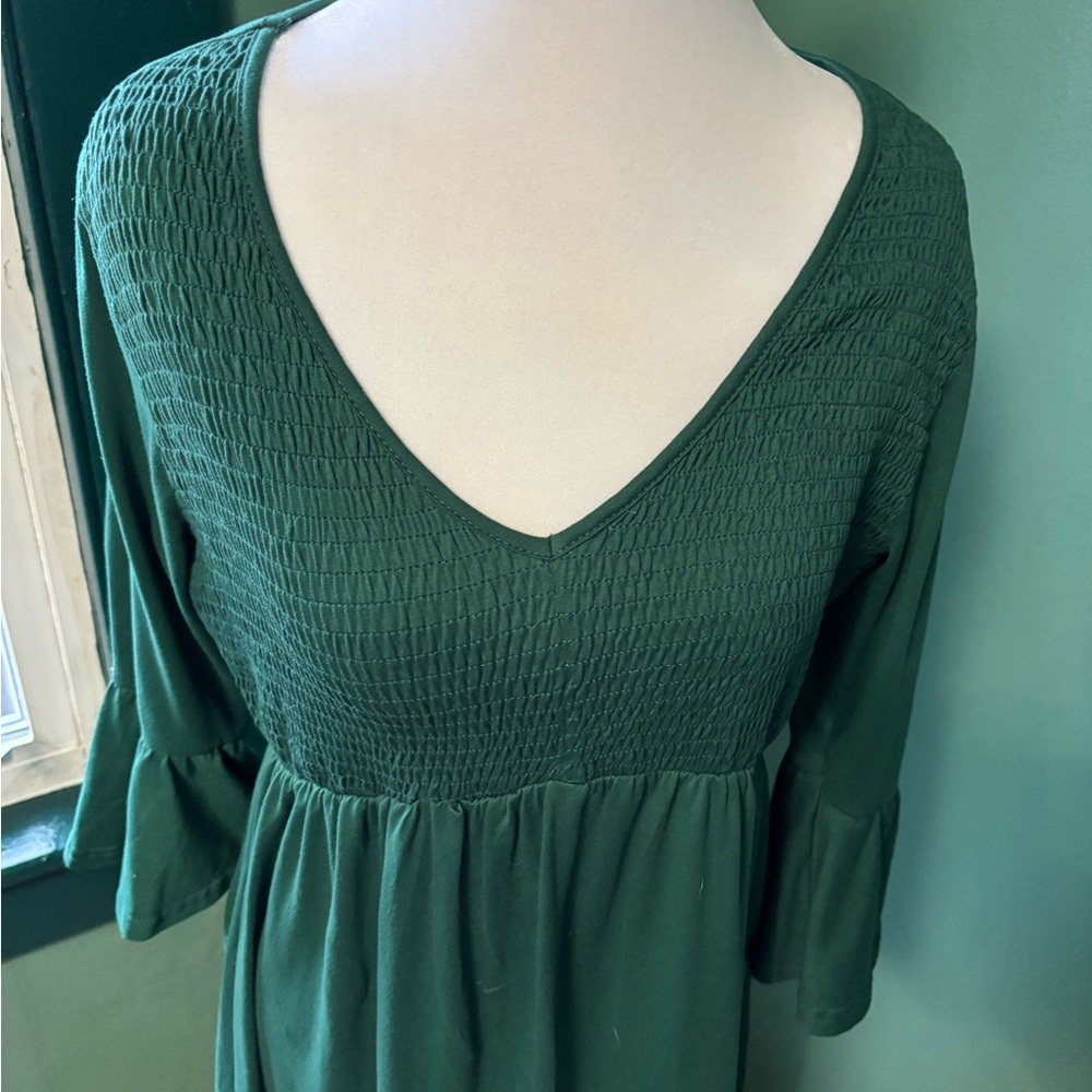 Chic Forest Green Long Sleeve Dress - Picture 5 of 5